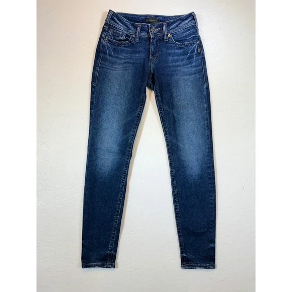 Silver Jeans Co. Suki Skinny Dark Wash Denim Jeans Womens 26X29 - Picture 1 of 5